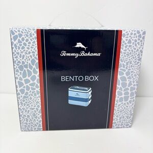 Tommy Bahama Bento Box 3 Layer Partition Storage Meal Prep Lunch Travel Blue NEW